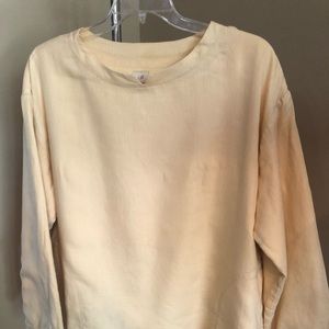 J. Jill top- Soft yellow lined pullover.